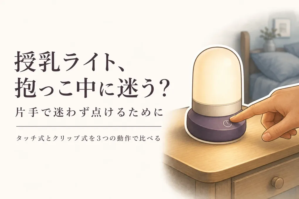 授乳ライトはタッチ式とクリップ式どっち？抱っこ中の片手操作・持ち運び・明るさで選ぶ